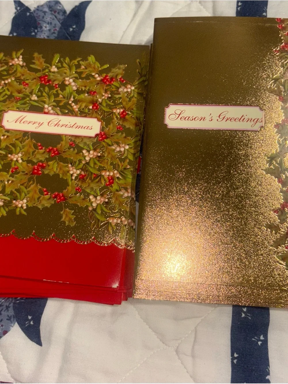 Holiday Home Metallic Gold Christmas Cards Pack of 28